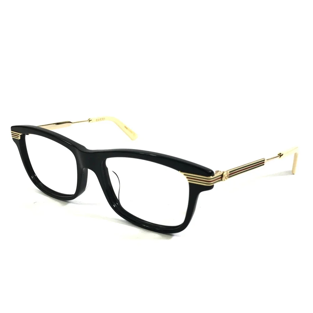 Gucci Eyeglasses Frames GG0524O 001 Black Gold Red Green Striped 52-17-140